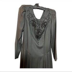 Kathie Lee for Plaza South 90s Vintage Beaded Black Dress Sz 8